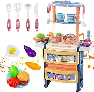 Baybee DIY Pretend Play Kitchen Set Toys for Kids, Home Kitchen Accessories with Role Playing Game Food and Cooking Playset for Toddlers, 35 PCS Indoor Play Set for 3 to 8 Years Girl Boy (Multi Color)