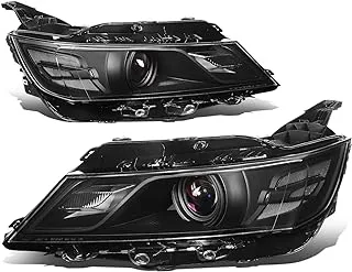 DNA MOTORING HL-OH-CI14-BK-CL1 Pair of Halogen Headlight Projector Beam Compatible with 2015-2020 Impala, Black Housing Clear Lens Clear Reflector