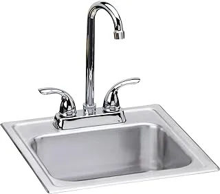 Elkay DSEP1515C Dayton Single Bowl Drop-in Stainless Steel Bar Sink + Faucet Kit