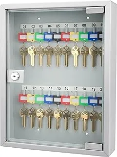 20 Keys Lock Box Grey W/Glass Door