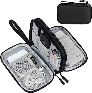 FYY Travel Cable Organizer Bag Electronic Accessories Portable Waterproof Carrying Bag Double Layers All-in-One Storage Bag for Cord, Charger, Phone and Earphone - Black