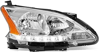 DNA MOTORING Right OE LED DRL Style Headlight Compatible with 2013-2015 Nissan Sentra,OEM-HL-0216-R