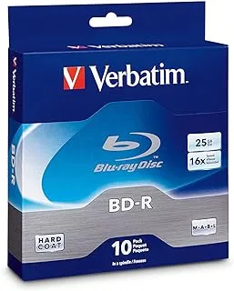 Verbatim BD-R 25GB 16X Blu-ray Recordable Media Disc - 10 Pack Spindle - 97238