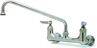 T&S Brass B-0231-CR B-0231-Cr, 8 Wall Mount Faucet, 1/2-Inch Npt Female Inlets, Cerama Cartridges, 12-Inch Swing Nozzle, Chrome