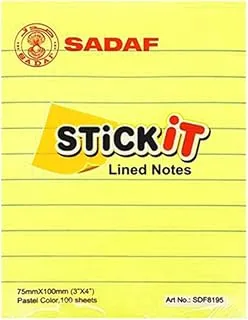 ورق ملاحظات لاصقة من صدف، 100 ورقة، مقاس 75 مم × 100 مم