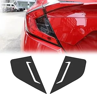 TOMALL 1 Pair Vinyl Turn Signal Light Taillight Vinyl Films Smoke Tint Compatible with Honda 10th Civic 2016-2021 Turn Light Pre-Cut Auto Exterior Sticker Decorations Trim for Car (20% Dark Black)