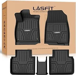 LASFIT Floor Mats Fit for 2018-2022 Honda Accord Sedan (Include Hybrid Models), All Weather TPE Car Liners,1st and 2nd Row Set - Black