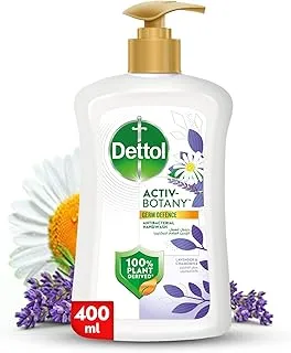 Dettol Activ-Botany Antibacterial Liquid Handwash, Lavender & Chamomile Fragrance, 100% Plant-Derived Ingredients, 400 ml