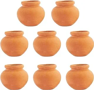 Hiawbon Miniature Tiny Clay Pots Pottery Planter Mini Flower Terra Cotta Pots for DIY Garden Plants and Office/Desktop/Windowsill Decoration,8 Pcs