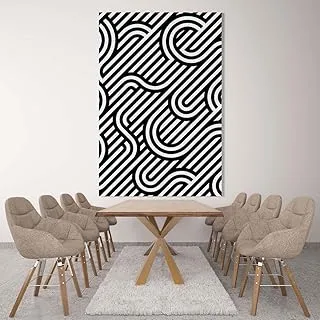 Zig Zag And Turns, Canvas wall art painting, Black, Canvas, 1 Piece, 75 x 100 cm By(BPA®)