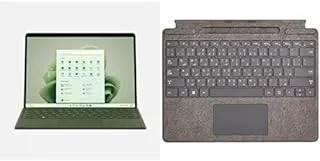 لابتوب مايكروسوفت سيرفس برو 9، سعة 8 جيجابايت وسعة 256 جيجابايت، أخضر + لوحة مفاتيح مايكروسوفت سيرفس برو سيجنتشر بلاتينيوم