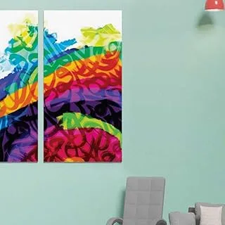 Special Rainbow, Canvas wall art painting, Multicolour, Canvas, 2 Pieces, 50 x 100 cm By(BPA®)