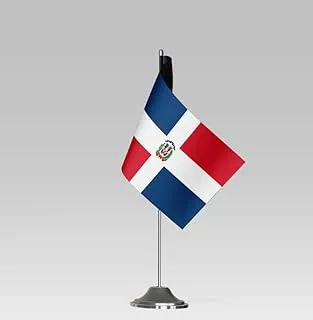 BPA® DOMINICAN REPUBLIC FLAG Compact Table Flag with Stand Elegant Desk Decor (23x10cm)