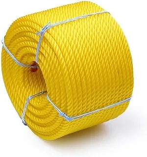 Biella 4mm Yellow Colour Multipurpose Virgin Plastic Nylon Rope 100 Yards