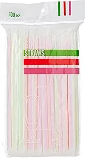 Alsaqer Party Straw with Packet, Multicolor