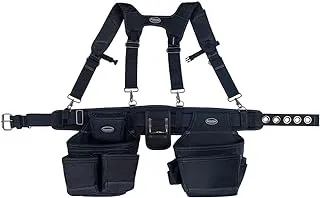 Bucket Boss - Ballistic Tool Belt with Suspenders, Tool Belts - Professional Series (57100), Black