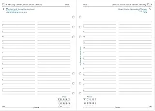 Filofax A5 day per page 5 language appointments diary - 2023, White,23-68515