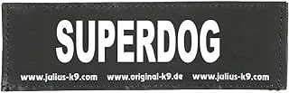 Julius-K9، 162LR-K-08132، رقع أصلية قابلة للتبديل، الحجم: صغير، ملصق أسود مع نص فلورسنت أبيض، زوج واحد، SUPERDOG
