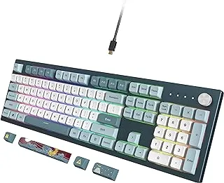 Montech MKey Mechanical Gaming Keyboard: Customizable RGB LED, Premium MDA Profile PBT Keycap, Hot-Swappable, Gateron G Brown Pro 2.0 Pre-lubed Switches, Osaka Castle Theme, Freedom (MK105FB)