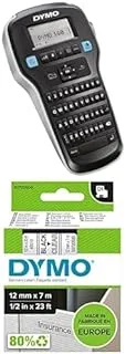 Dymo Labelmanager Lm 160 Handheld Label Maker Black + Tape 12Mmx7M Transparent D1 Labels Black Print On Clear