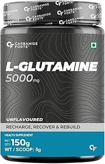 Carbamide Forte L Glutamine Powder 5000mg | Unflavoured L Glutamine Supplement for Men - 30 SERVINGS - 150g