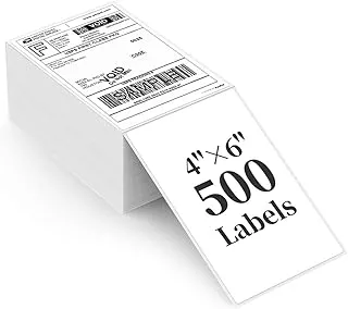 Fanfold 4x6 Direct Thermal Shipping Labels, Permanent Adhesive, White Mailing Labels for Thermal Printer Thermal Direct Shipping Label - Commercial Grade (4