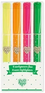 Djeco Lovely Paper Neon Highlighters Set 4-Pieces