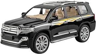 YBSM Diecast Car 1/24 For Toyota For Land-Cruiser Off-road Alloy Cars Model Die Cast Sound And Light Pull Back Vehicle Toys Kids Birthday Gift (Color : Black)