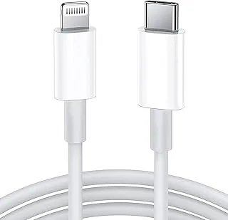 ECVV 2M USB-C إلى كابل لايتنينج، 6 قدم، كابل شحن سريع 20 وات، أبيض