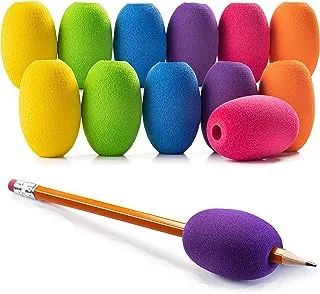 Special Supplies Egg Pen-Pencil Grips for Kids and Adults Colorful, Cushioned Holders for Handwriting, Drawing, Coloring - Ergonomic Right or Left-Handed Use - Reusable (12-Pack)