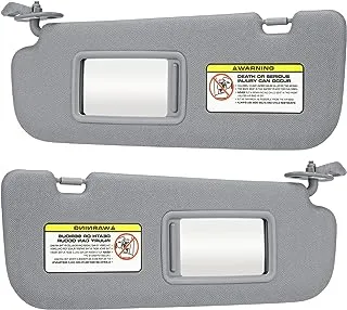 Gray Driver Left + Passenger Right Side Sun Visor Replacement Compatible with 2011 2012 2013 2014 2015 Hyundai Elantra Replace 852103X000TX