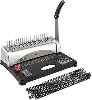 TIANSE Binding Machine, 21-Hole, 450 Sheet, Comb Binding Machine with Starter Kit 100 PCS 3/8' Comb Binding Spines, Comb Binding Machine Perfect for Daily Office Documents