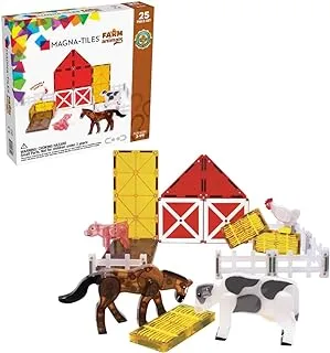 مجموعة Magna-Tiles® Farm المكونة من 25 قطعة - أسمر ضارب للصفرة