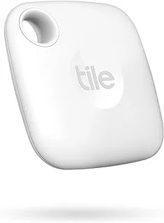 Tile Mate RE-40001-AP Bluetooth Item Finder works with Alexa and Google Home, iOS and Android Compatible, 1 Pack, 60m finding range, White