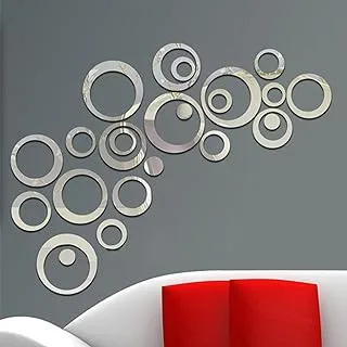 BPA CirclE1119or DIY Wall Sticker Wall Decoration 24pcs Grey