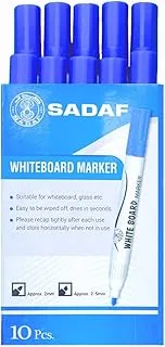 Sadaf BRF7473 Whiteboard Marker 10-Piece Set, 5 mm Size, Blue