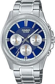 Casio Men's Watch - MTP-1375D-2A1VDF Blue Dial, Silver Band