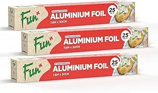 Fun Promopack Aluminium Foil Roll For Food Wrap 7.6 X 30CM - 25 Sqft(Pack of 3)