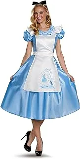 Disguise womens Alice Costume, Official Disney Alice in Wonderland Costume Outfit With Headband Adult Sized Costumes (pack of 1)