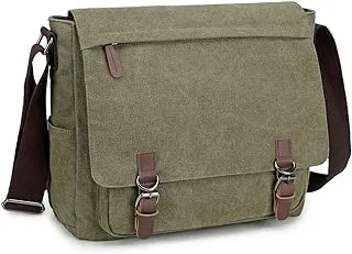 Messenger Bag for Men Retro, Canvas Satchel casual Briefcases Laptop Bag fit 13.3 15.6 Inch