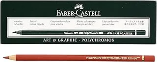 Faber-Castell Polychromos colour pencil 6pcs Box,190 Venetian red,Water-resistant and smudge-proof,Thick 3.8 mm lead