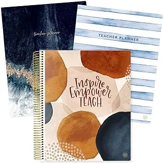 bloom daily planners Undated Academic Year Teacher Planner & Calendar - 7 Period Lesson Plan Organizer Book with Frosted Cover (9