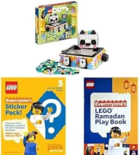 صينية الباندا اللطيفة من LEGO DOTS 41959 مجموعة أدوات الحرف اليدوية والديكور مع كتاب LEGO وملصقات LEGO Surprise!