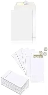 MARKQ A4 White Envelopes 324 x 229 mm 50PC + White Coin Envelopes 6” x 4” 50 PC