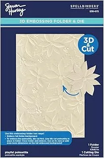 Spellbinders E3D-072 Playful Poinsettia 3D Embossing Folder by Simon Hurley, Clear