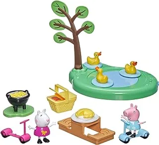 Peppa Pig Peppa`s Adventures Picknick mit Peppa, Vorschulspielzeug 2 Figuren und 8 Accessoires, für Kinder ab 3 Jahren