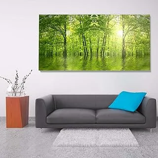 penetrating light, Canvas wall art, Green, Canvas, 1 Piece, 80 x 40 cm By(BPA®)