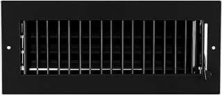 موزع هواء قابل للتعديل مقاس 10 × 4 بوصة - غطاء فتحة التهوية والجدار الجانبي أو السقف - سجل الشبكة - تدفق هواء عالي - أسود [الأبعاد الخارجية: 11.75 بوصة عرض × 5.75 بوصة ارتفاع]