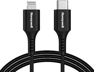 Honeywell Type C to Lightning Silicone cable (Black), MFI-certified, QC 3.0, PD 87W with Max Output 3A,Fast Charge & Sync Cable for iPhone, iPad, iMac, MacBook, AirPods- 6 Feet (1.8M)