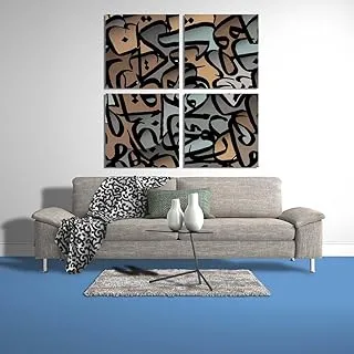 Writing All Over, Canvas wall art, Multicolour, Canvas, 4 Pieces, 40 x 40 By(BPA®)